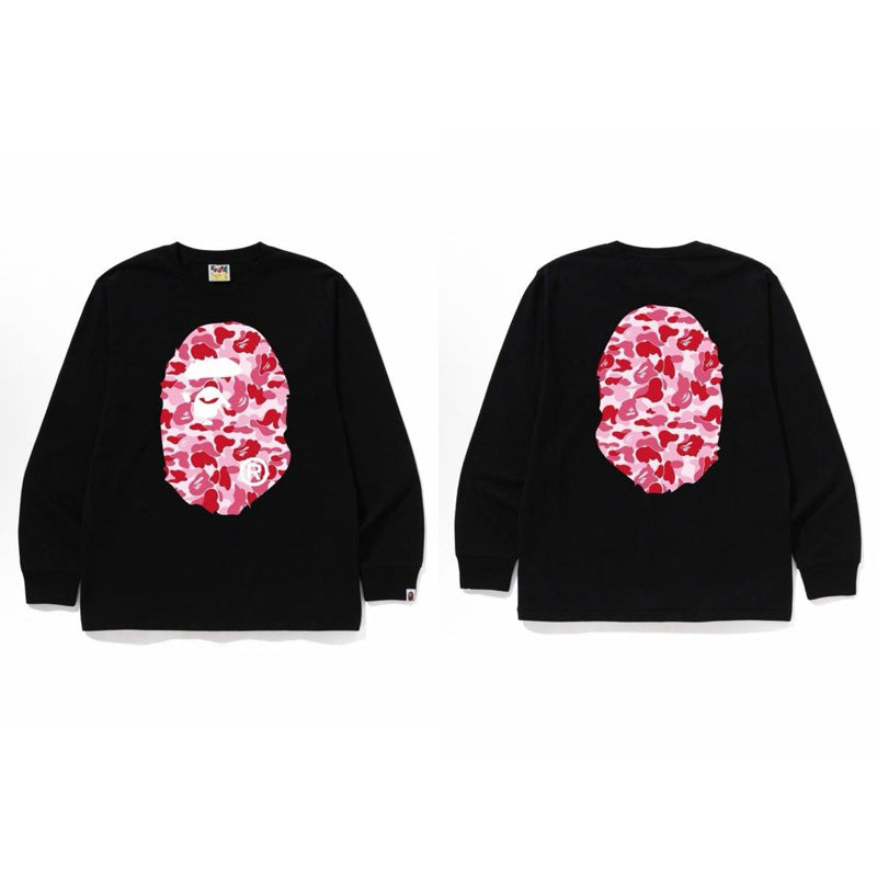 Bape Baby Milo Camo Ape Head Graphic Oversized Long Sleeve Tee Street