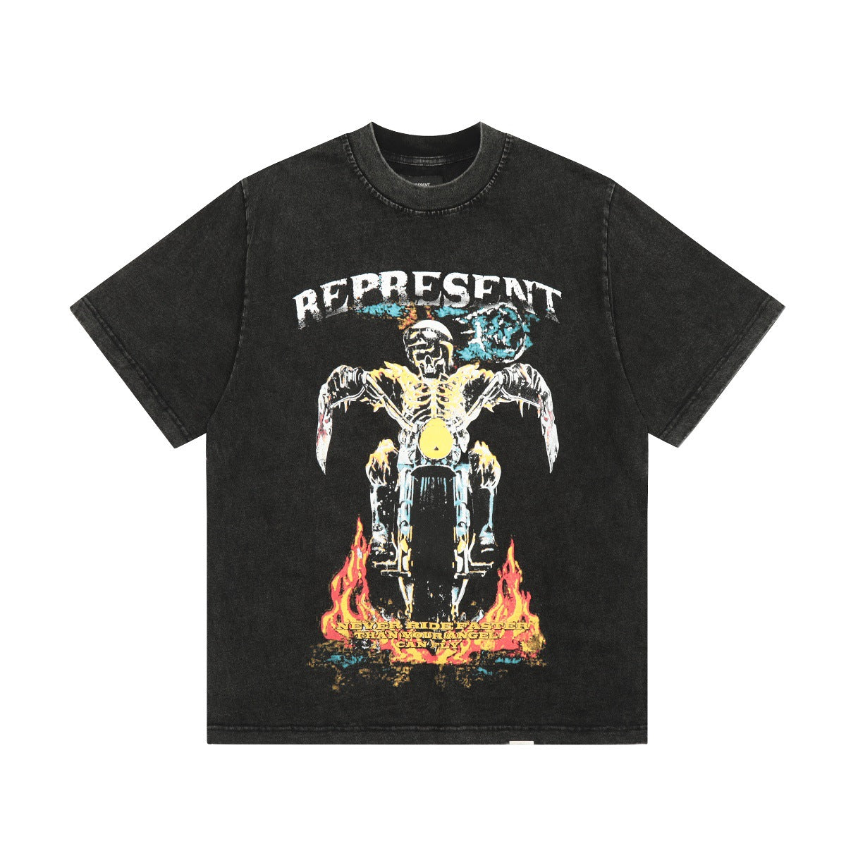 Represent Shark Washed Graphic Oversized Tee Streetwear Unisex
