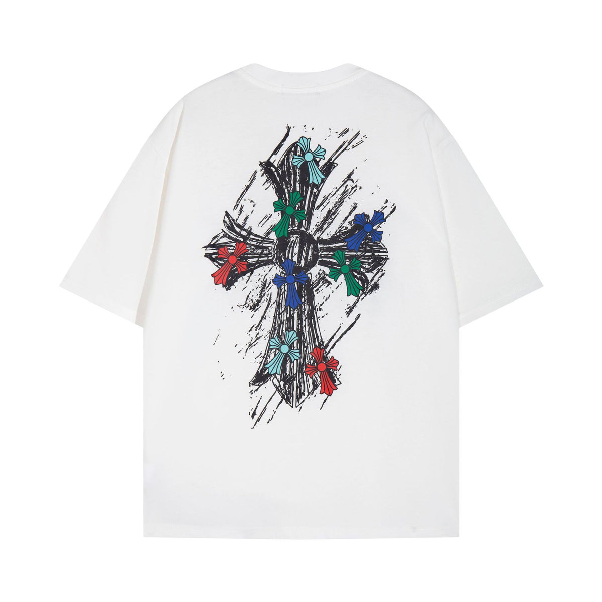 Chrome Hearts Multi‑Cross Graphic Oversized Tee Streetwear Unisex