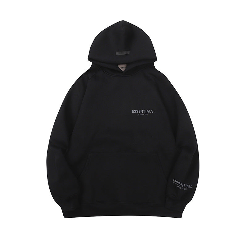 Fear of God ESSENTIALS Small Logo Hoodie, Chest & Sleeve Print