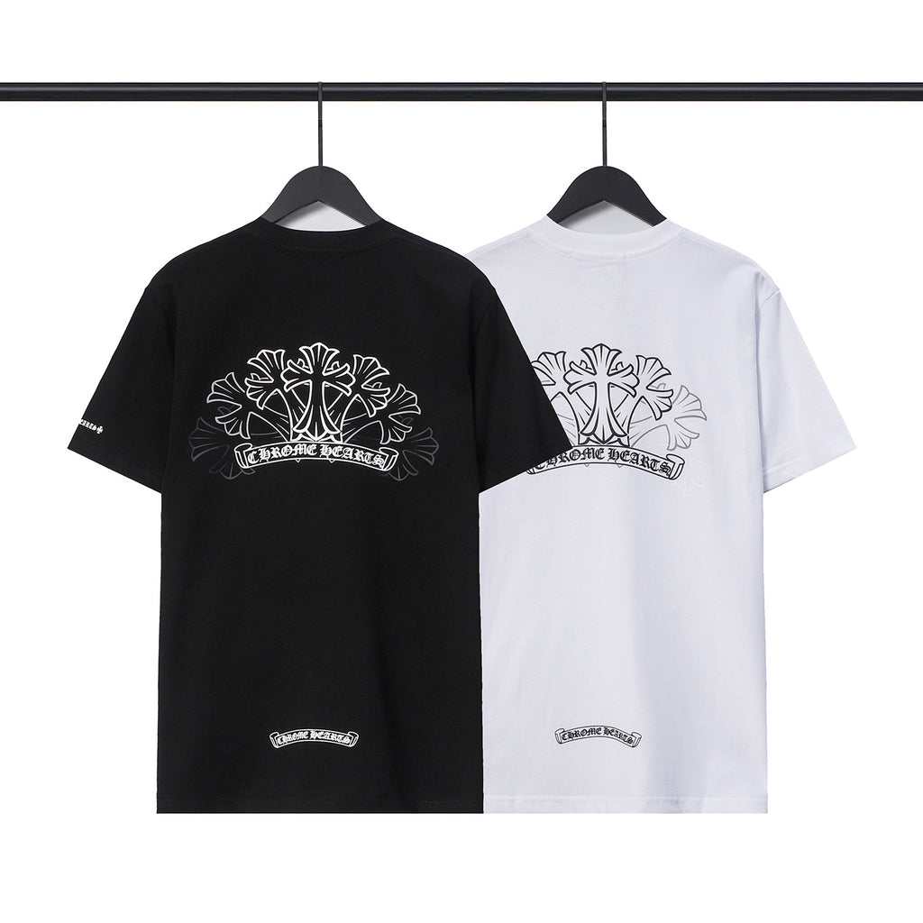 Chrome Hearts Cross Letter Graphic Short Sleeve Tee Streetwear Unisex