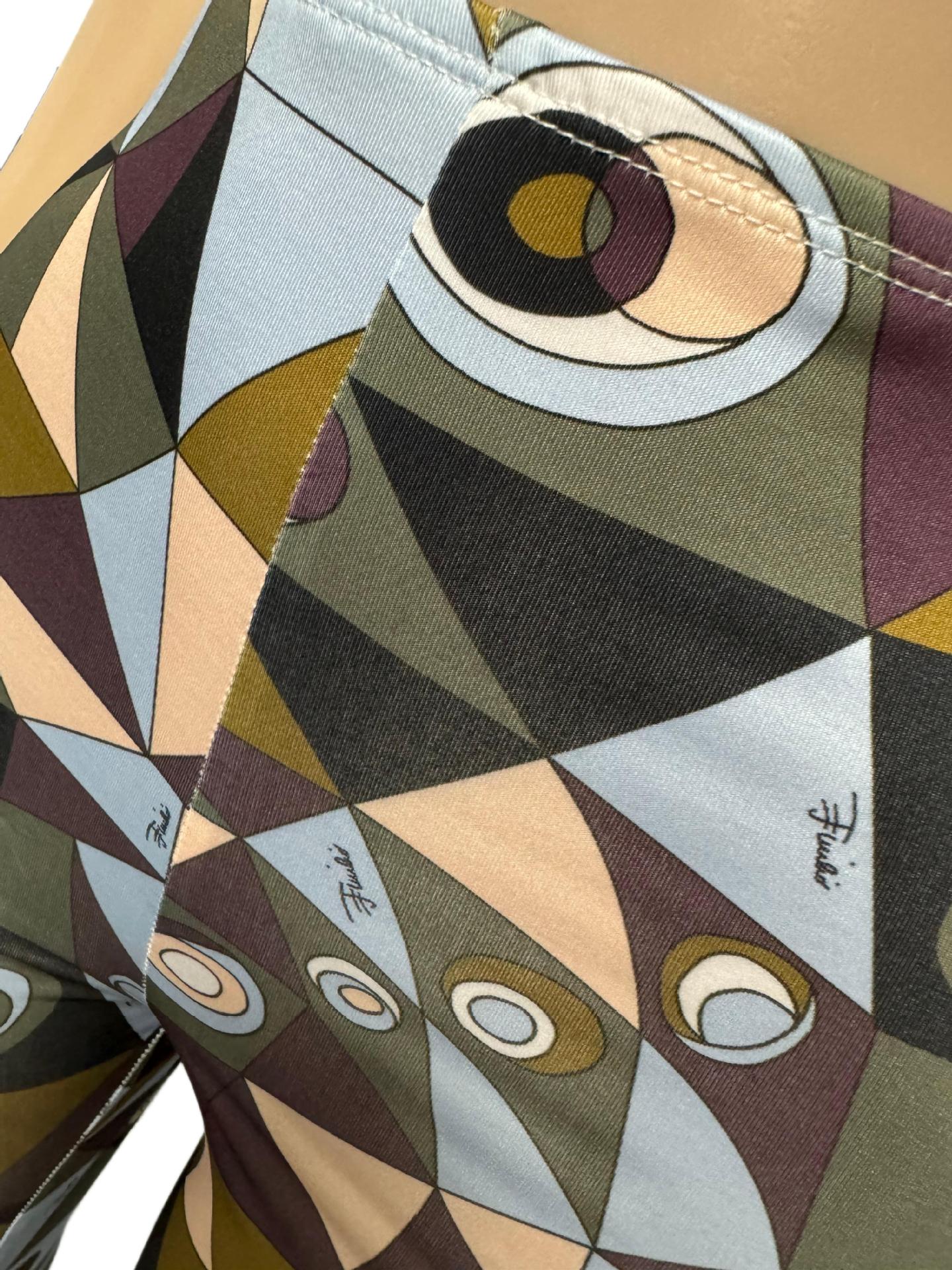Emilio Pucci Geometric Eye Print Tank Top Leggings 2 Piece Set Women