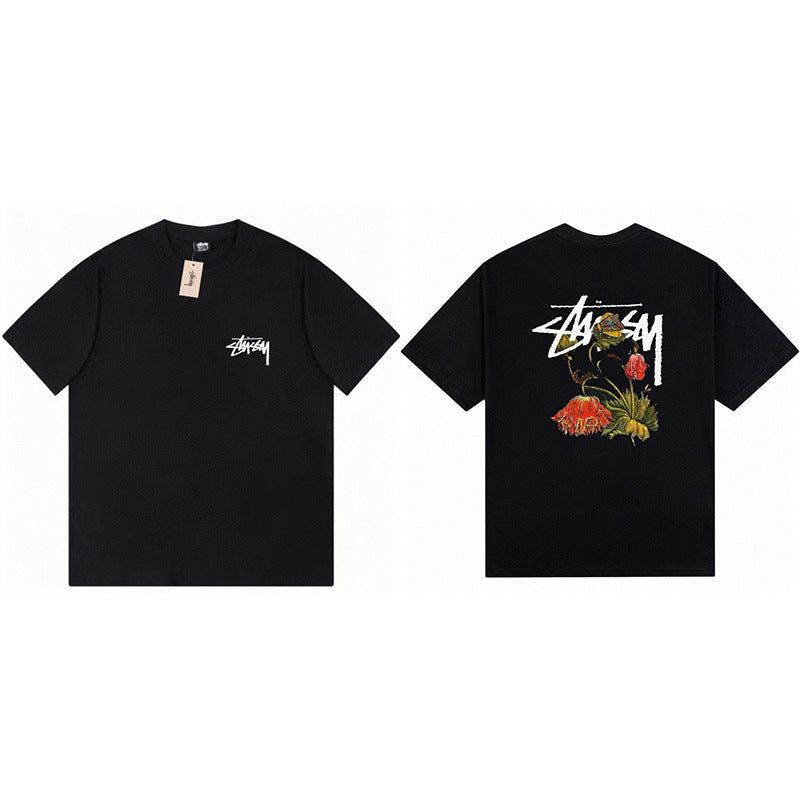 Stussy Graphic Print Collection Loose Casual Short Sleeve T-Shirt