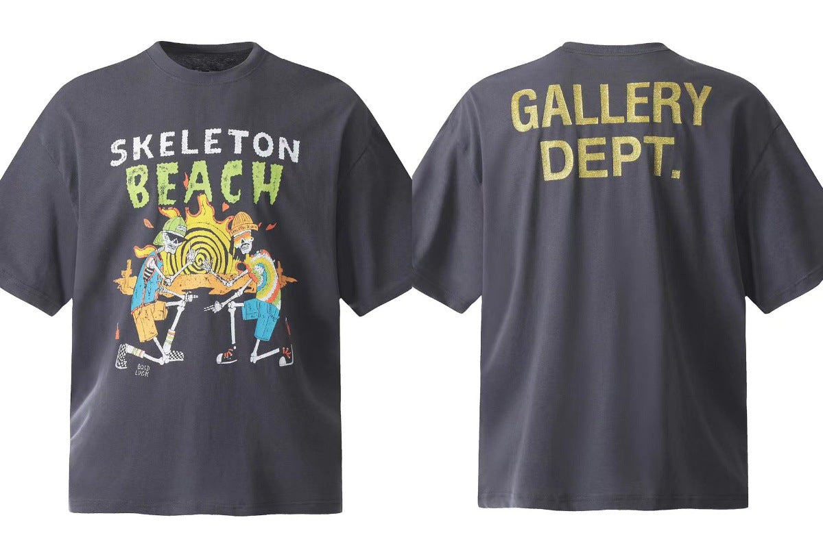 Gallery Dept Vintage Washed Graphic Short Sleeve Tee Streetwear Unisex