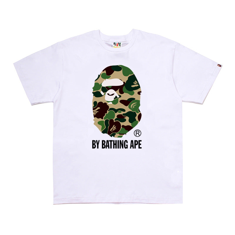 Bape Multi‑Ape‑Head Graphic Oversized Tee Streetwear Unisex