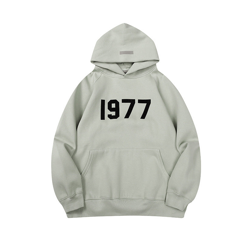 Fear of God ESSENTIALS 1977 Flocked Number Print Hoodie sweatpants