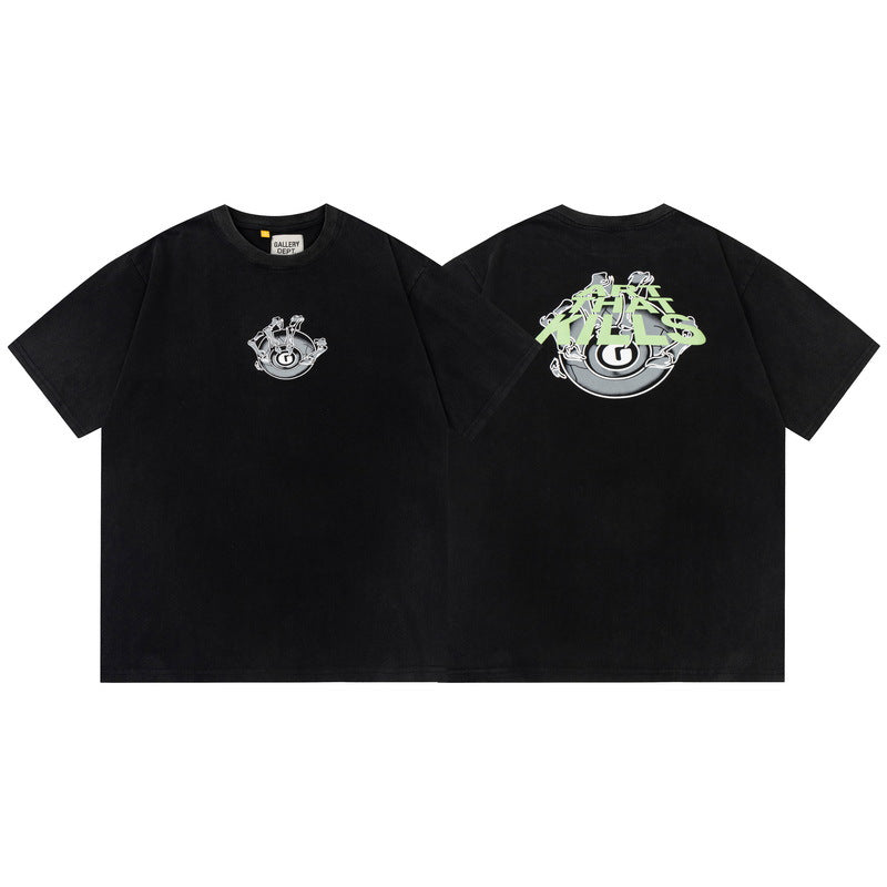 Gallery Dept Vintage Washed Graphic Short Sleeve Tee Streetwear Unisex