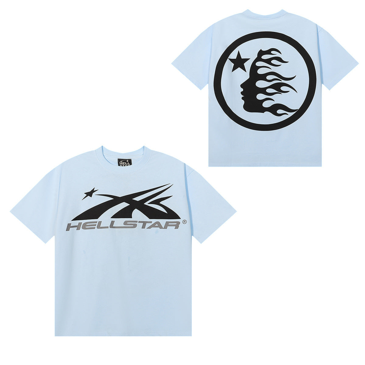 Hellstar Series Vintage Graphic Print Loose Unisex Streetwear T-Shirt