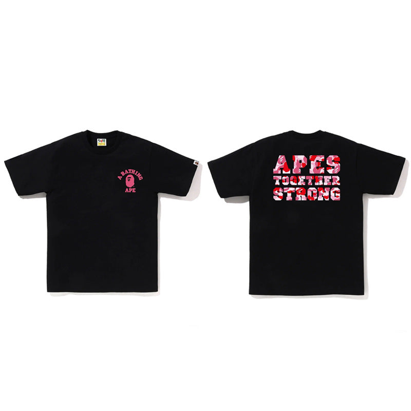 Bape Ape Head Graphic Short Sleeve Tee Streetwear Unisex
