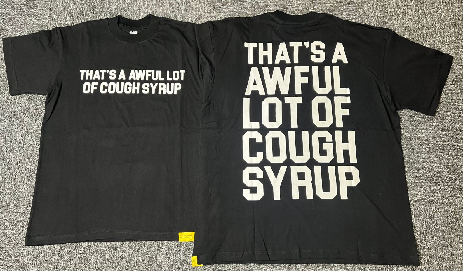 ALOCS Cough Syrup Letter Graphic Short Sleeve Tee Streetwear Unisex