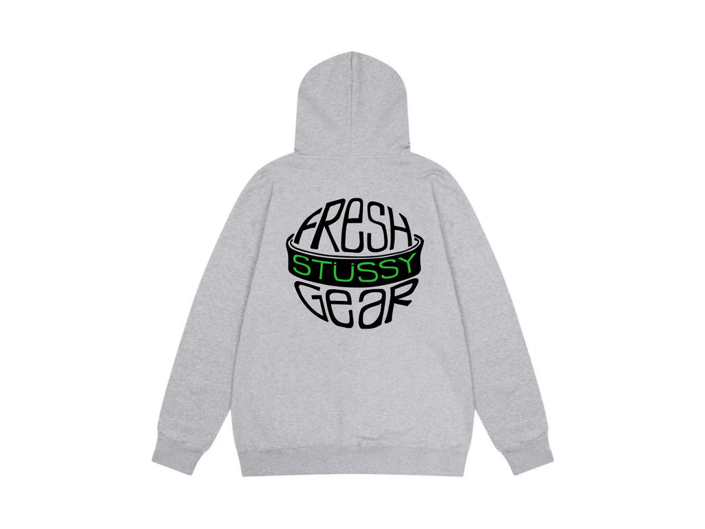 Stussy Zip Up Hoodie Multi Graphic Letter Print Streetwear Jacket
