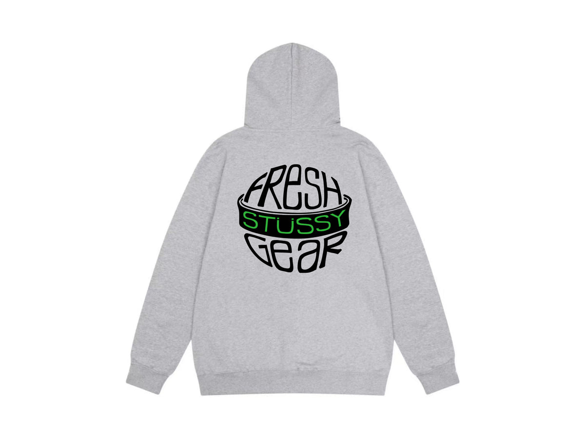 Stussy Zip Up Hoodie Multi Graphic Letter Print Streetwear Jacket