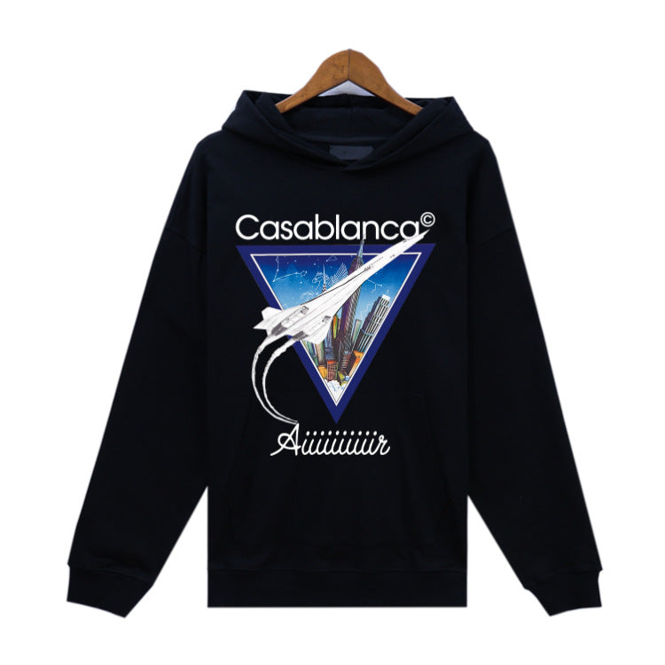 Casablanca Colorful Print Hoodie Men Casual Loose Pullover Sweatshirt
