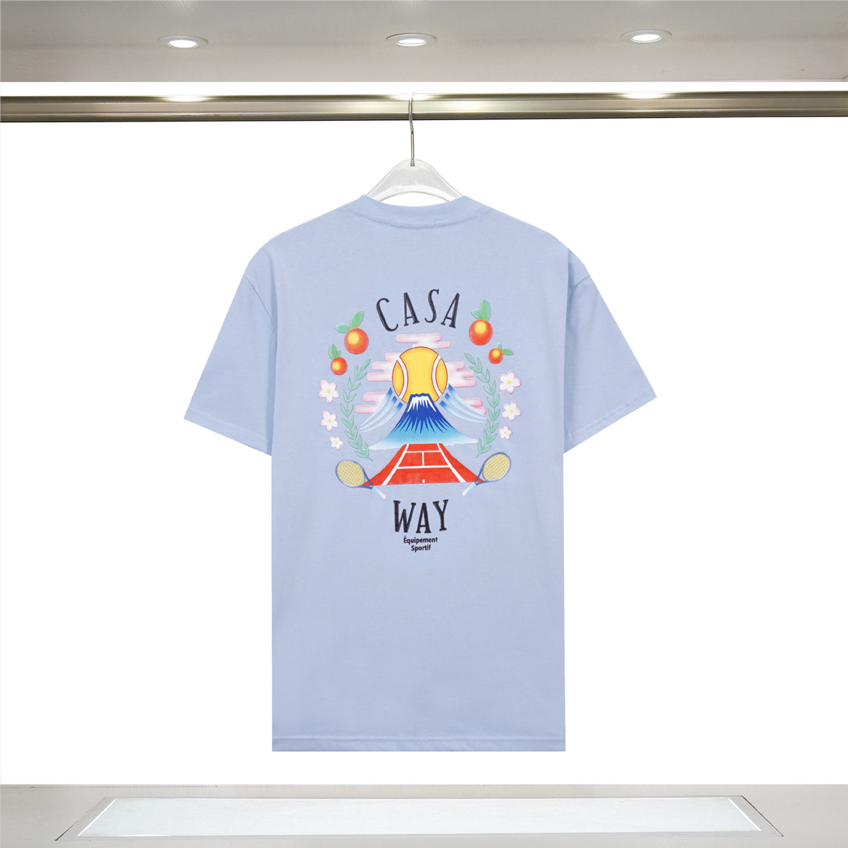 Casablanca Art Graphic Print Loose Unisex Short Sleeve T-Shirt