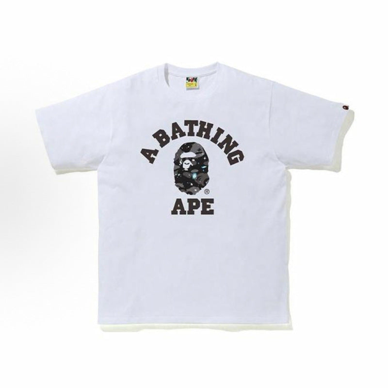 BAPE Ape Head Shark Print Loose Casual Unisex Short Sleeve T-Shirt