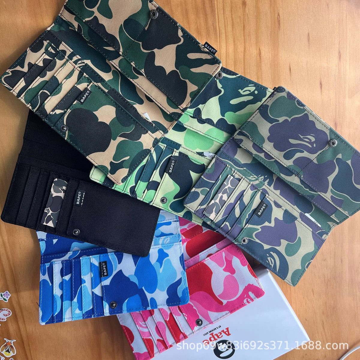 BAPE Ape Head ABC Camo Long Wallet