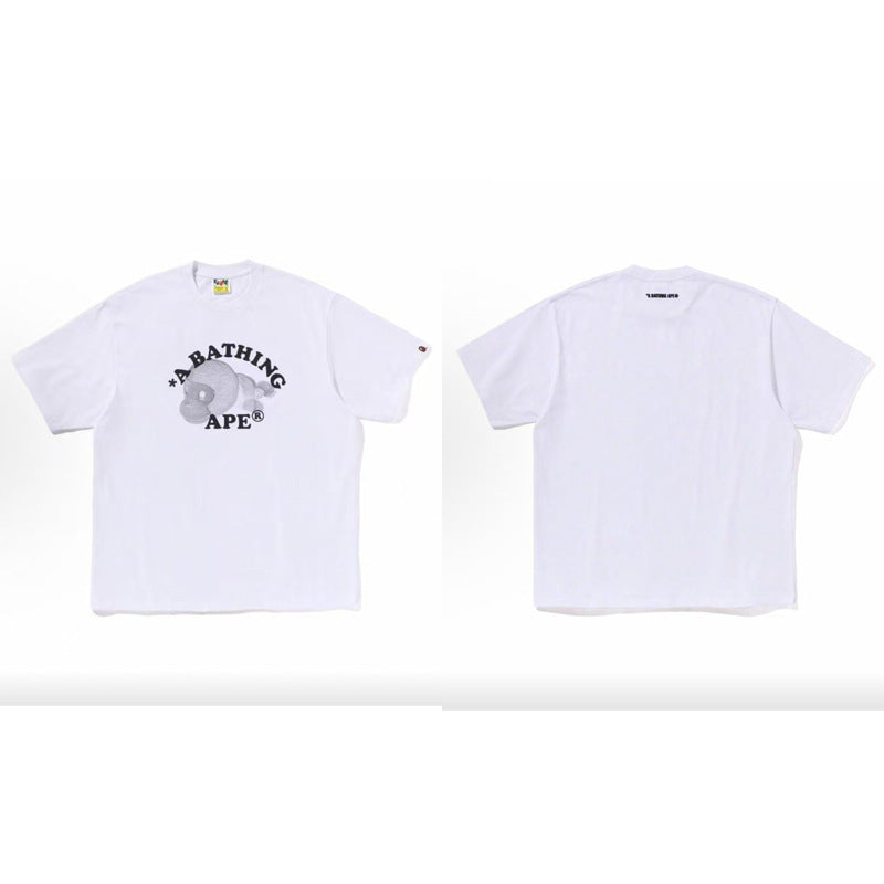 BAPE Ape Head Camo Shark Print Crew Neck Short Sleeve T‑Shirt Unisex