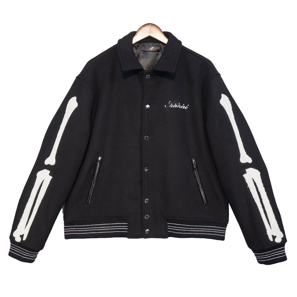 Amiri Bones Varsity Jacket Embroidery Wool Blend Baseball