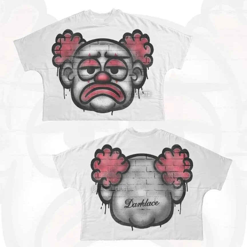 Y2K Punk Cartoon Hip Hop Grafik Unisex Oversized Streetwear Baumwoll-T-Shirt