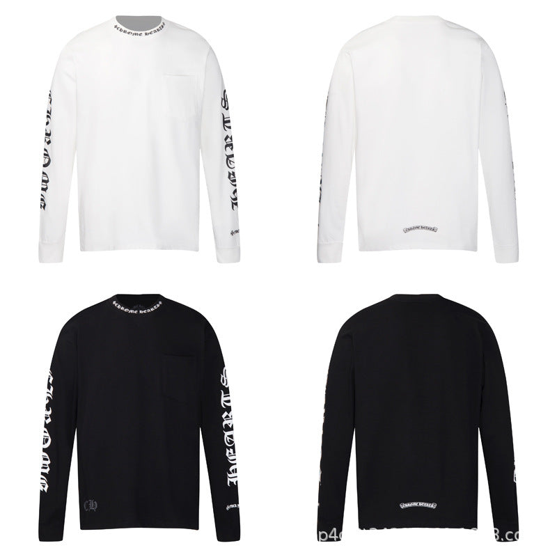 Chrome Hearts Cross Horseshoe Sanskrit Print Long Sleeve Tee Unisex