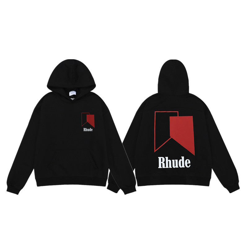 Rhude Cartoon Letter Hoodie Streetwear Cotton Pullover Sweatshirt