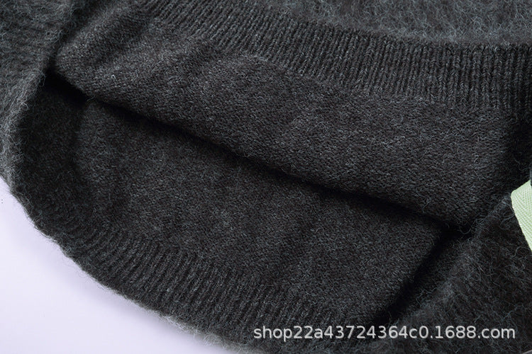 Off-White Grey Gradient Sweater Brushed Mohair Arrows-Intarsia Jumper
