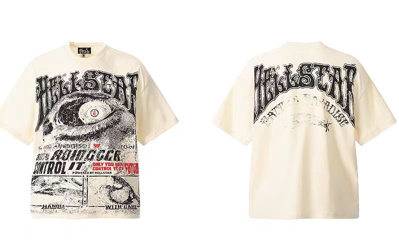 Y2K Hellstar Style Grafik Unisex Oversized Streetwear Baumwoll-T-Shirt