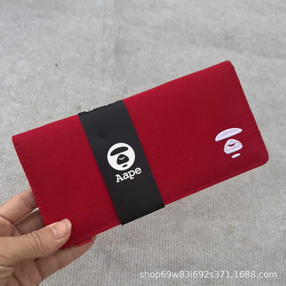 AAPE BY A BATHING APE Head Embroidered Long Wallet