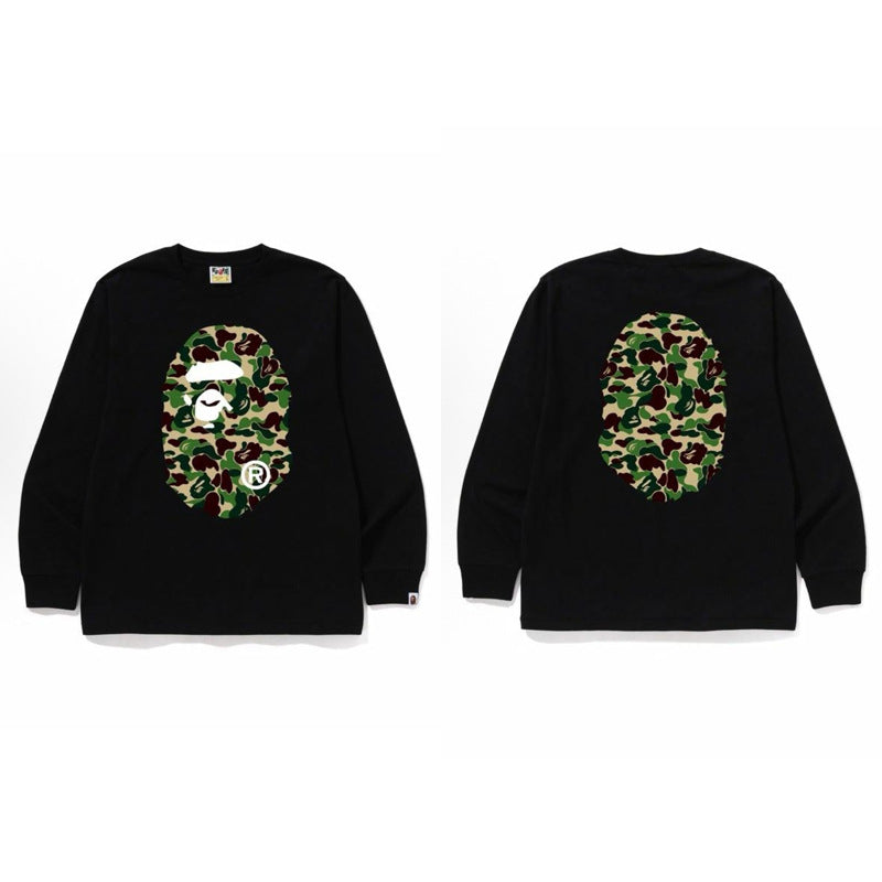 Bape Baby Milo Camo Ape Head Graphic Oversized Long Sleeve Tee Street
