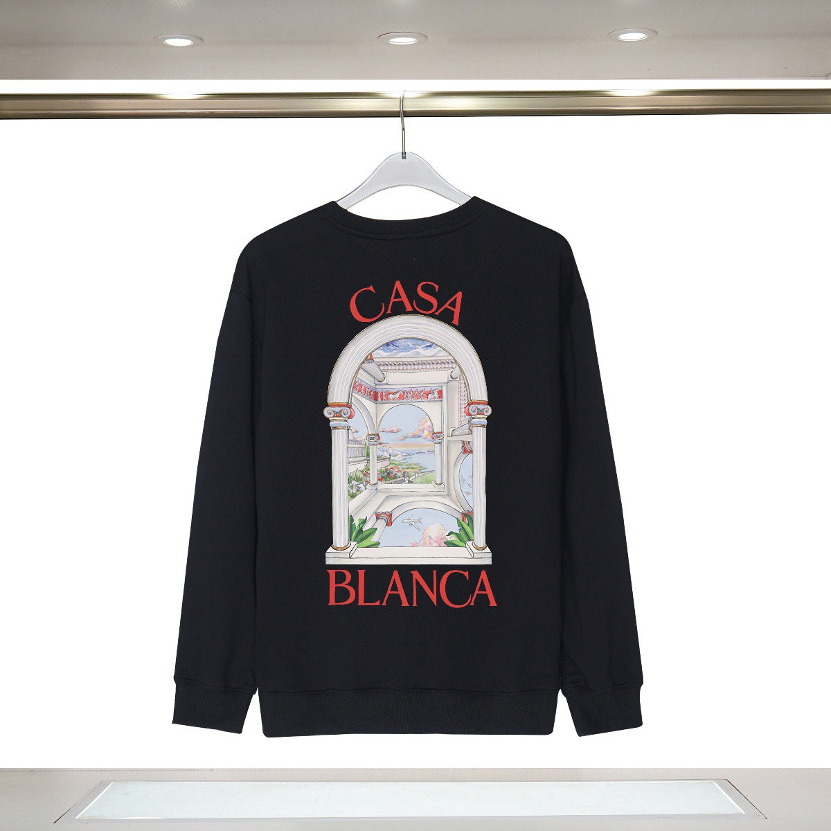 Casablanca Art Graphic Crewneck Sweatshirt Vintage Casual Pullover