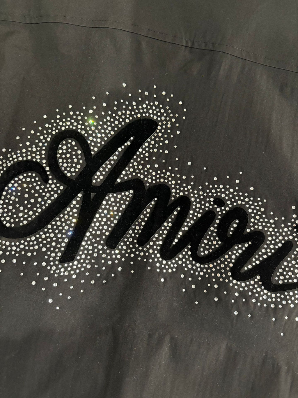 Amiri Rhinestone Letter Nylon Double Zip Short Sleeve Shirt Unisex
