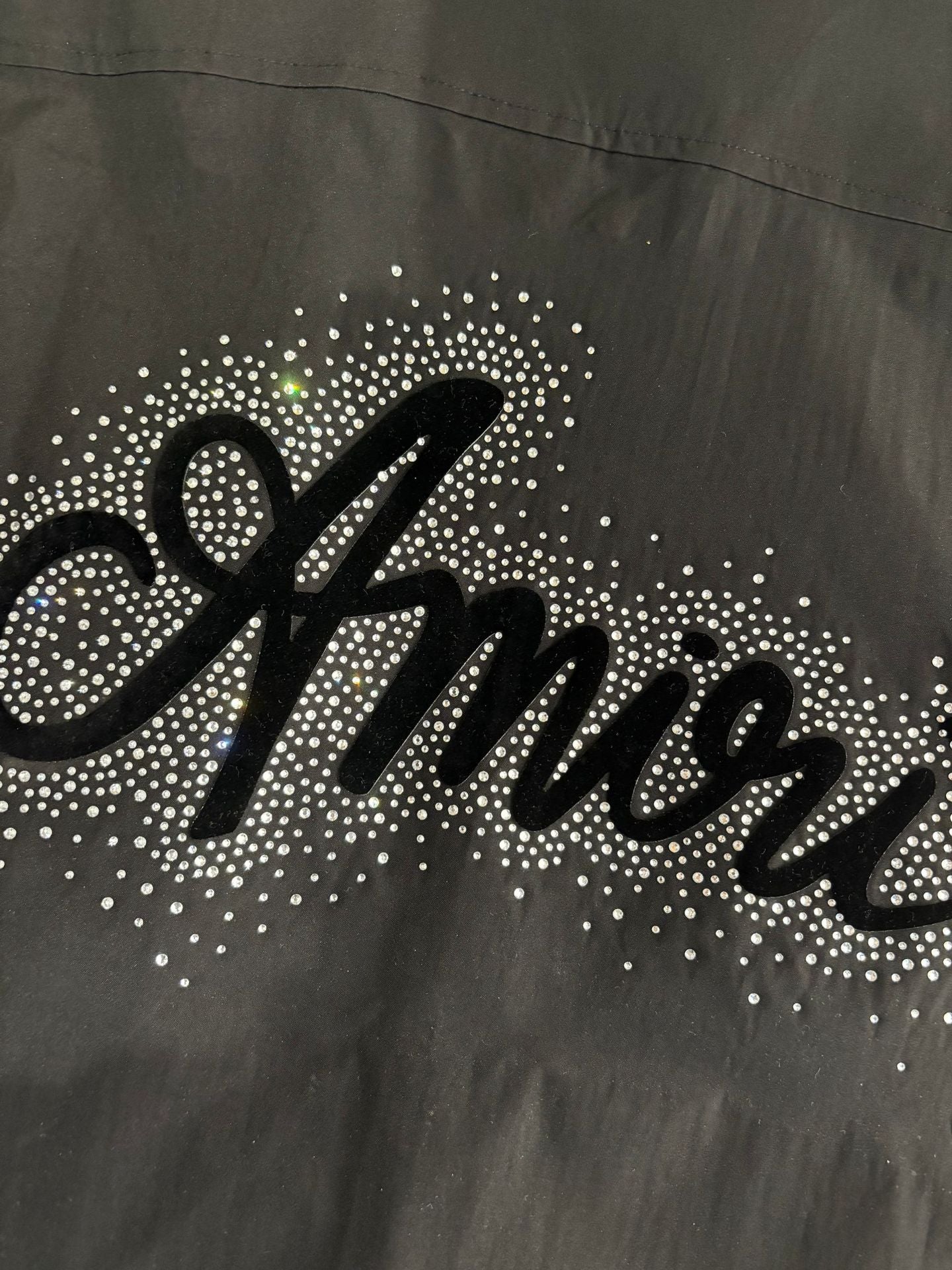 Amiri Rhinestone Letter Nylon Double Zip Short Sleeve Shirt Unisex
