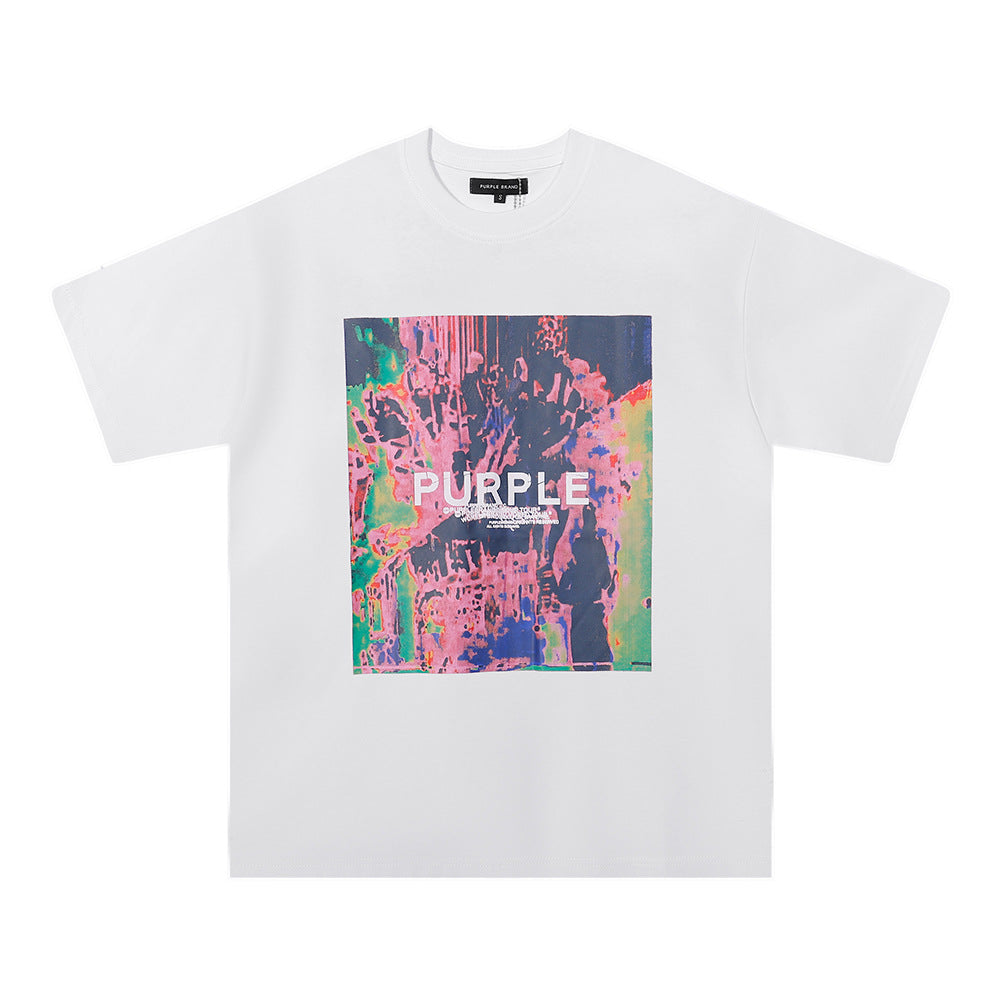 Purple Brand Multi‑Graphic Ink Wash Print Oversized Tee Multi‑Style