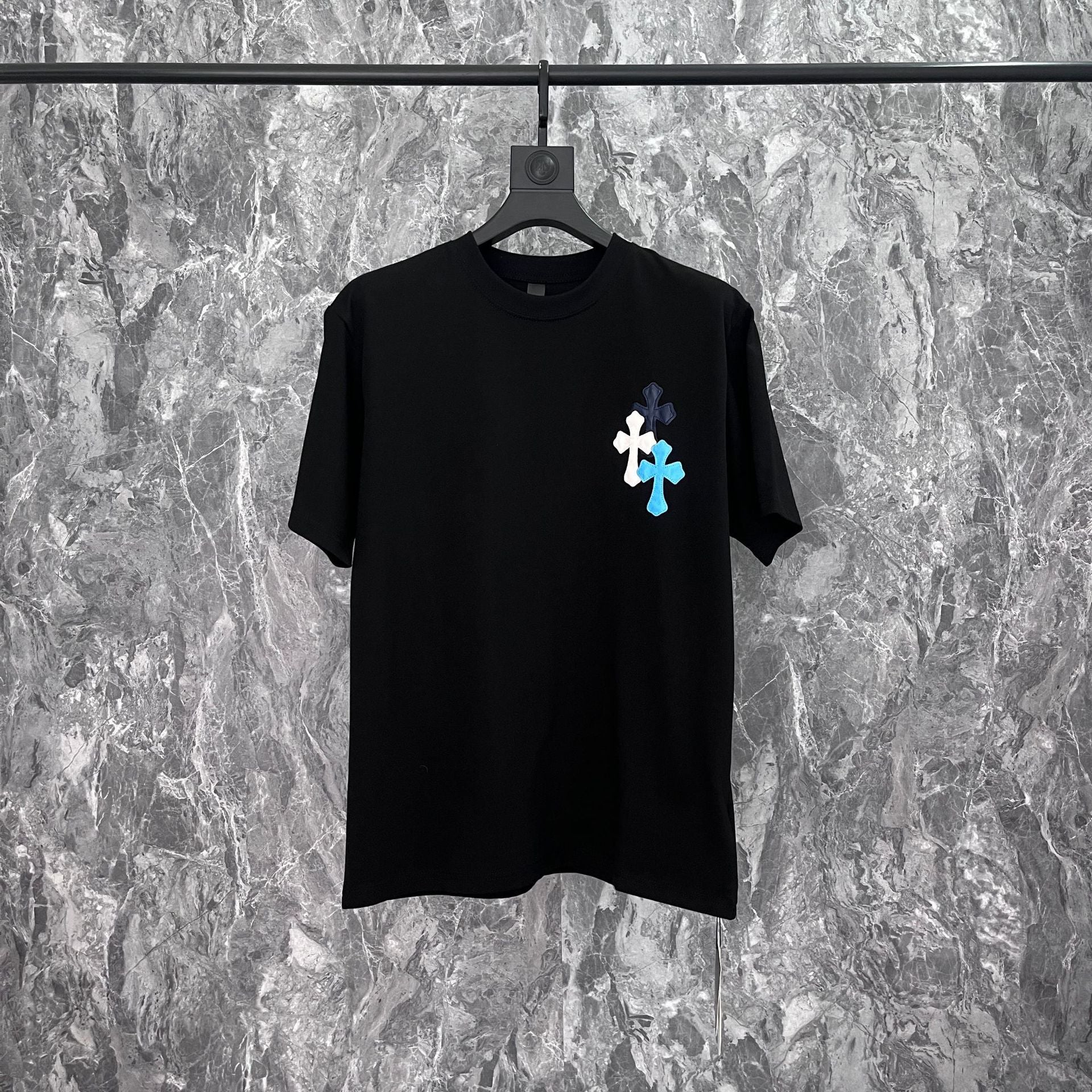 Chrome Hearts Horseshoe Cross Floral Crew Neck T‑Shirt Unisex