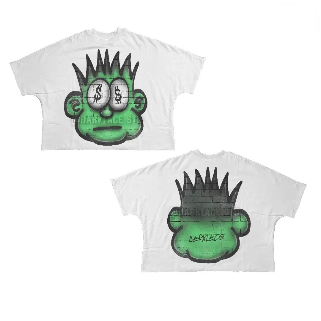 Y2K Punk Cartoon Hip Hop Graphic Unisex Oversized Streetwear Cotton Tee