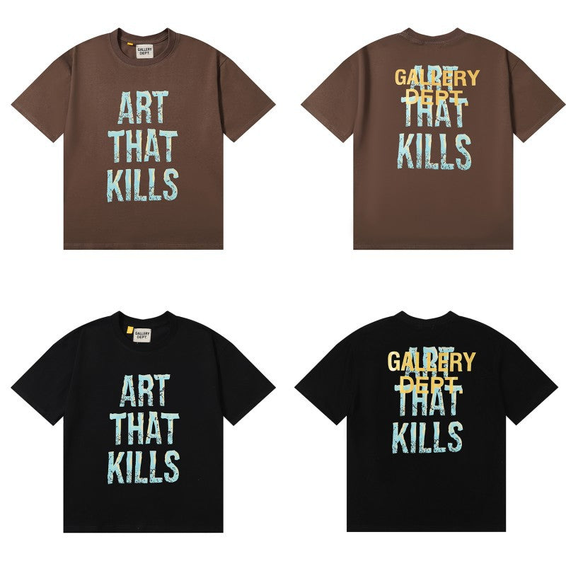 Gallery Dept Classic Logo Slogan Crew Neck Short Sleeve T‑Shirt Unisex