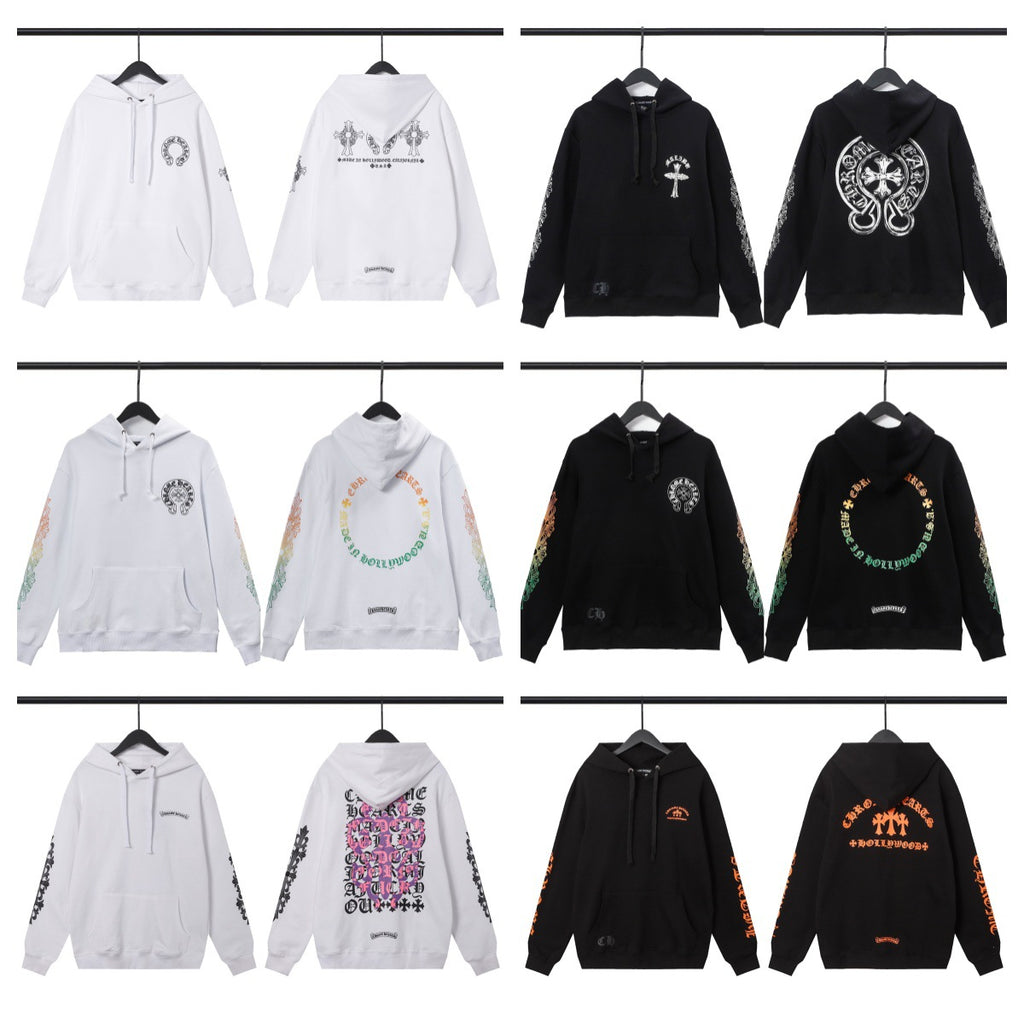 Chrome Hearts Horseshoe Cross Hoodie Goth Streetwear Graphic Pullover