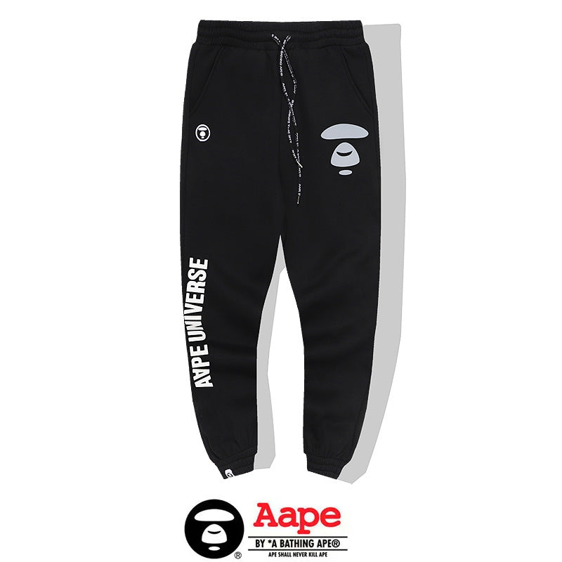 BAPE Aape Universe Ape Face Print Cuffed Jogger Sweatpants Unisex