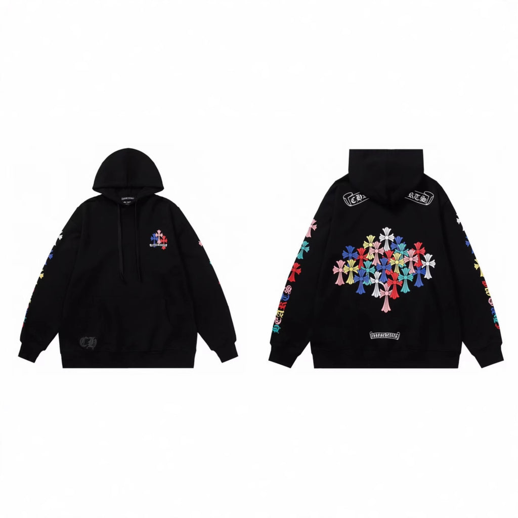 Chrome Hearts Gothic Graphic Print Pullover Hoodie Streetwear Unisex