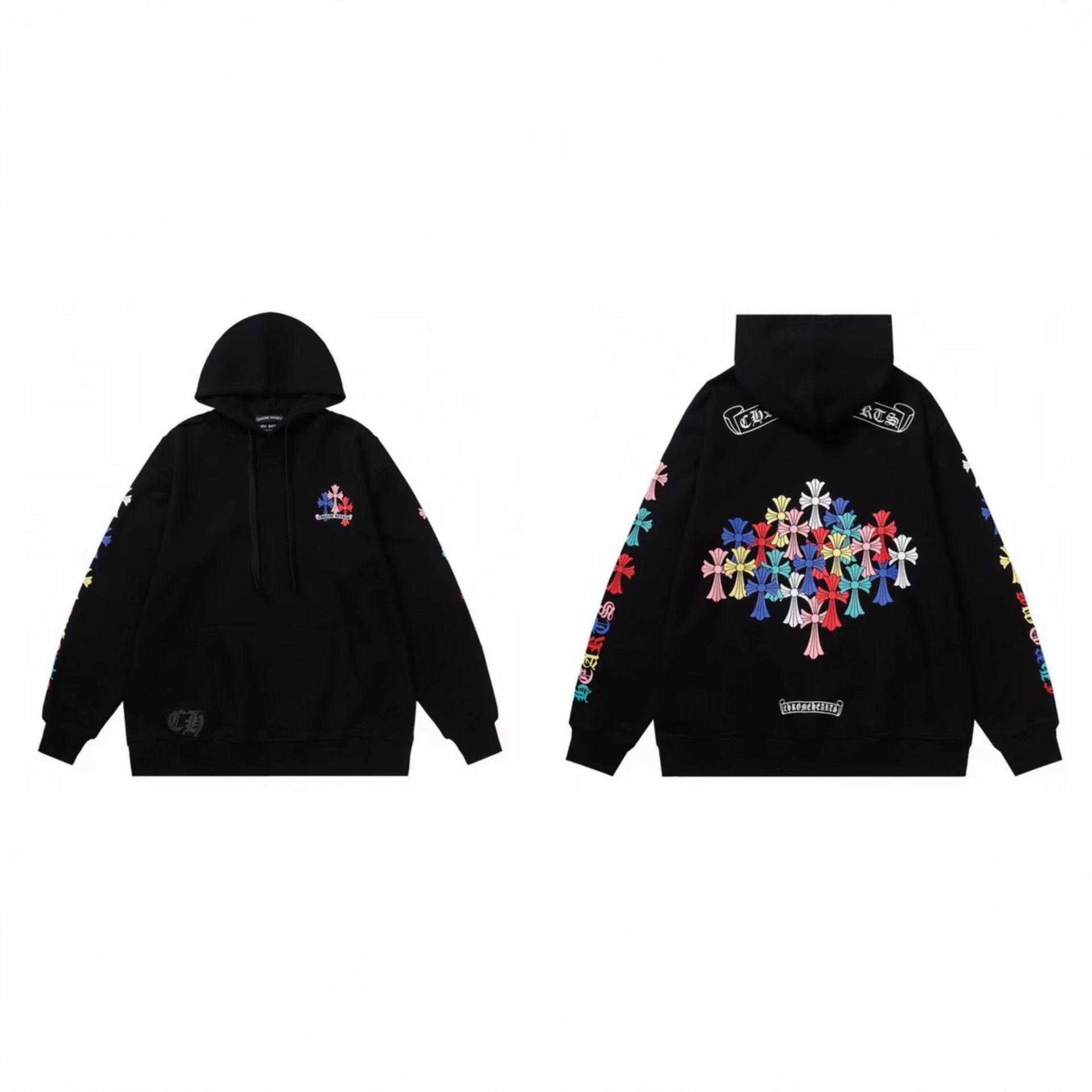 Chrome Hearts Gothic Graphic Print Pullover Hoodie Streetwear Unisex