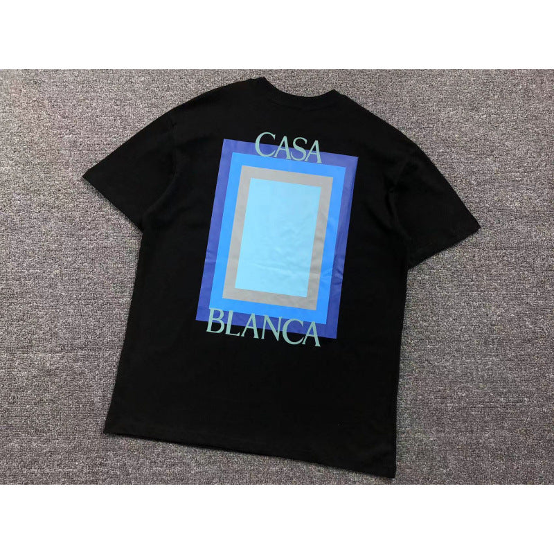 Casablanca Casa Letter Art Print Crew Neck Short Sleeve Tee Unisex