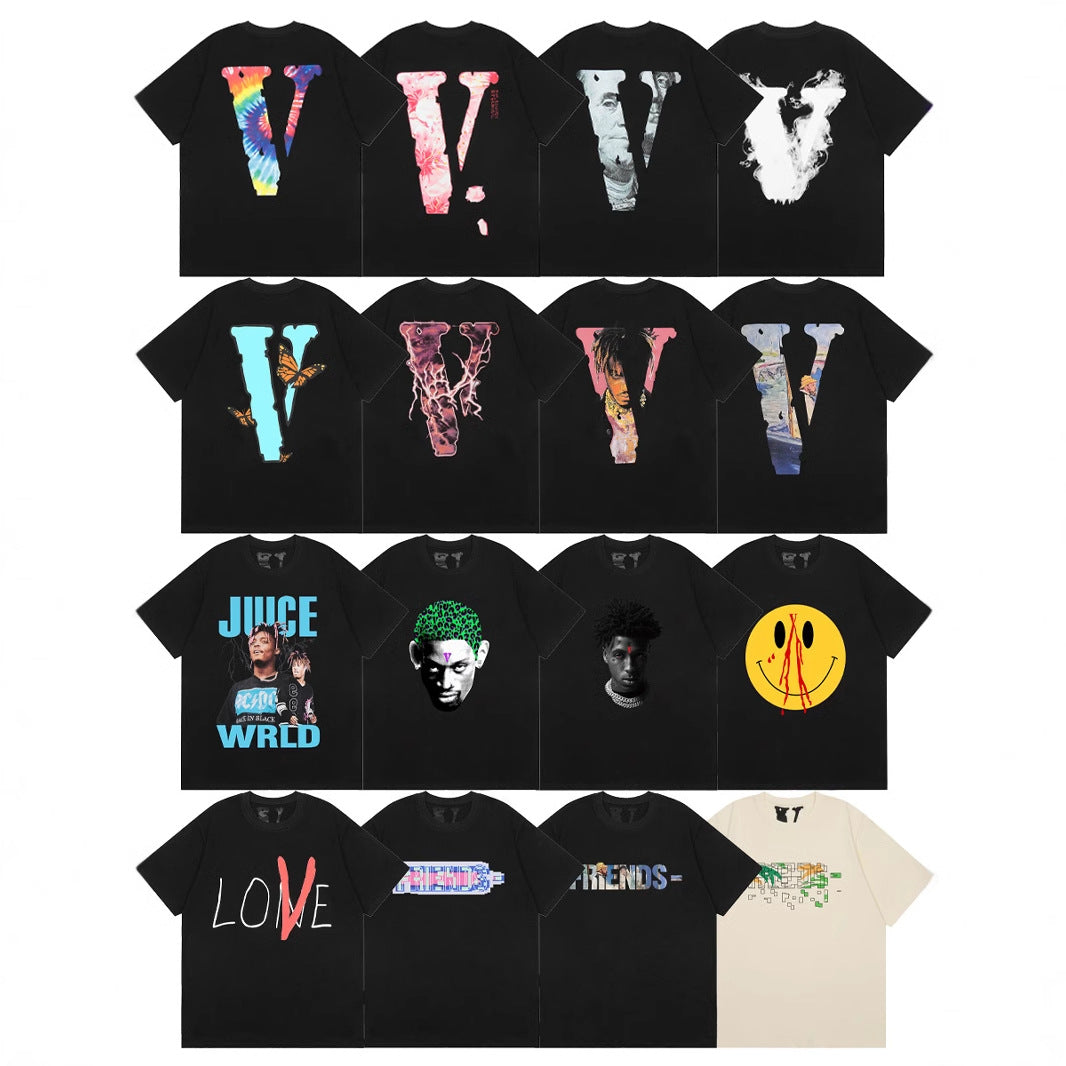 Vlone Big V Letter Graphic Short Sleeve Tee Streetwear Unisex
