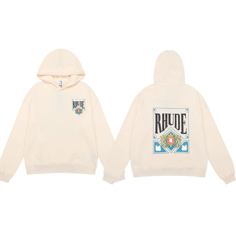 Rhude Cartoon Letter Hoodie Streetwear Cotton Pullover Sweatshirt