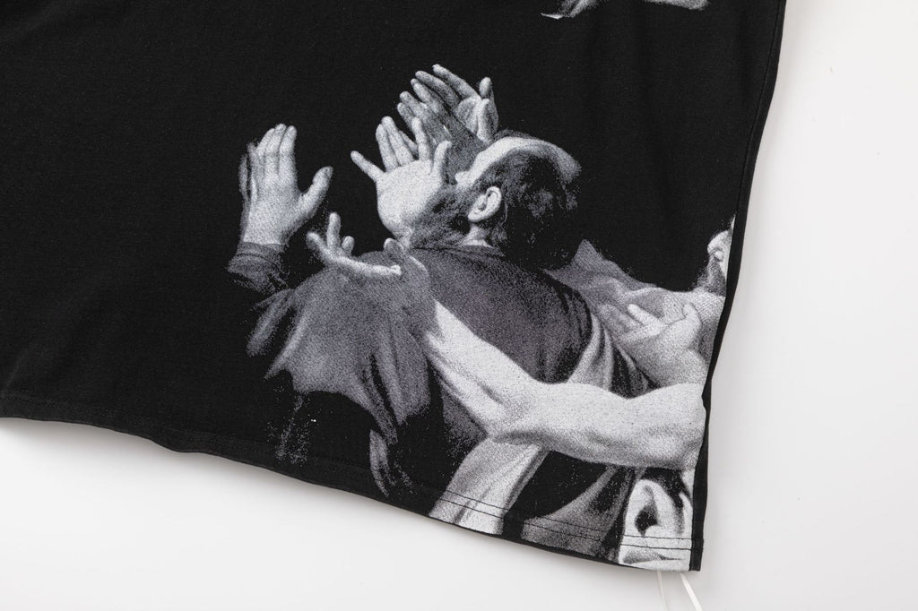 Madonna Oil Painting Graphic Print Crew Neck Short Sleeve T Shirt