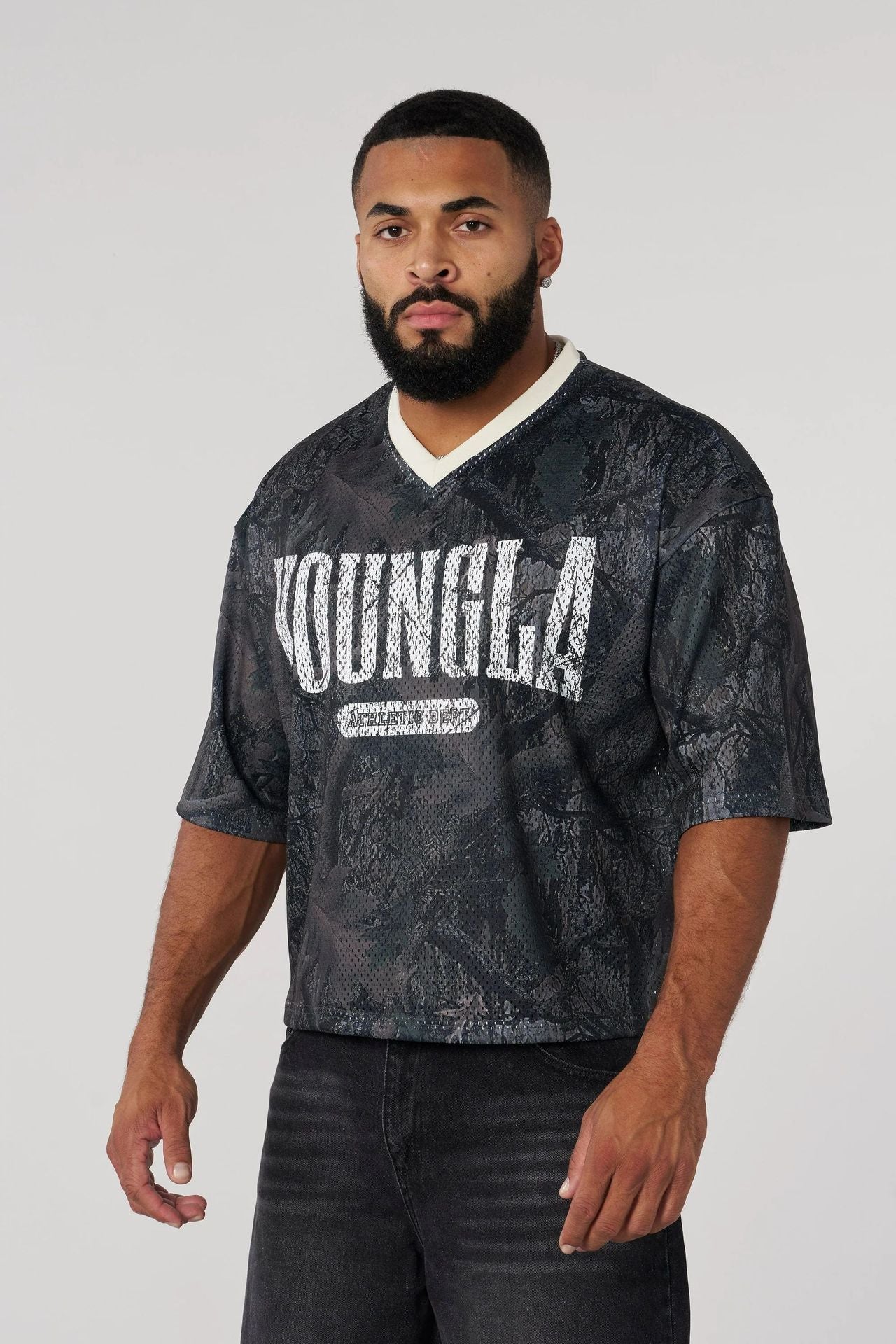 YOUNGLA 4187 Varsity Football Cropped Jersey