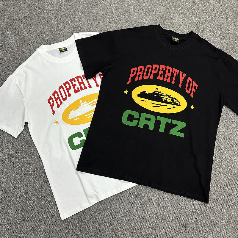 Corteiz Alcatraz Logo Letter Crew Neck Short Sleeve T‑Shirt Unisex