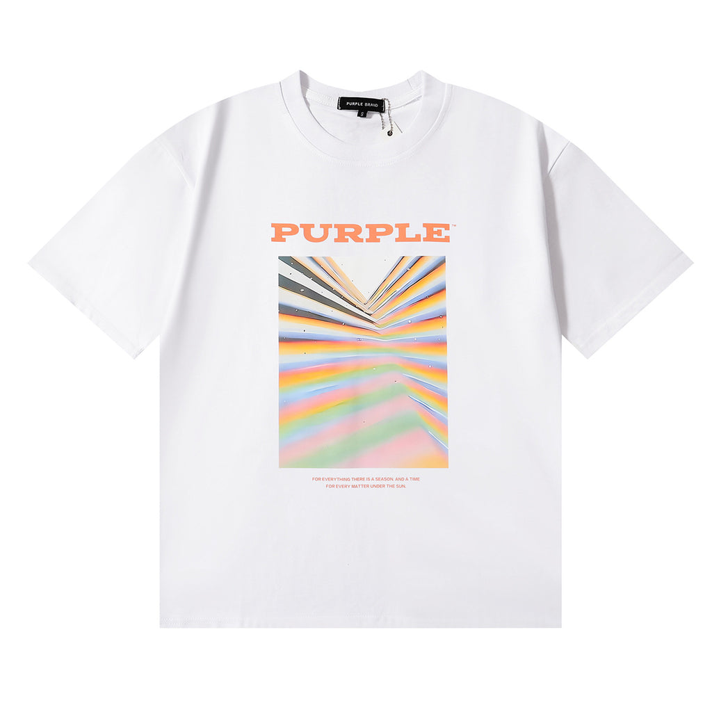 Purple Brand Graphic Tee Loose Unisex Vintage Streetwear T-Shirt