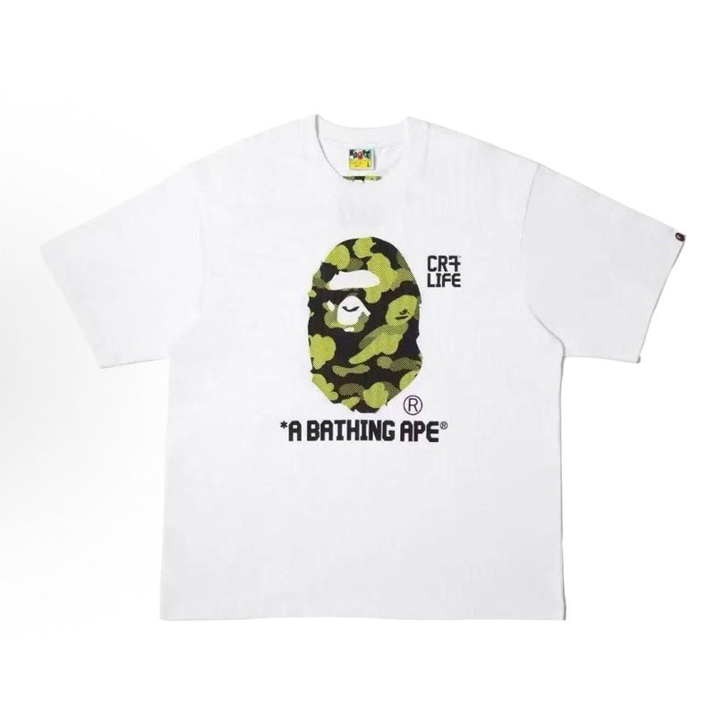 BAPE Ape Head Shark Print Loose Casual Unisex Short Sleeve T-Shirt