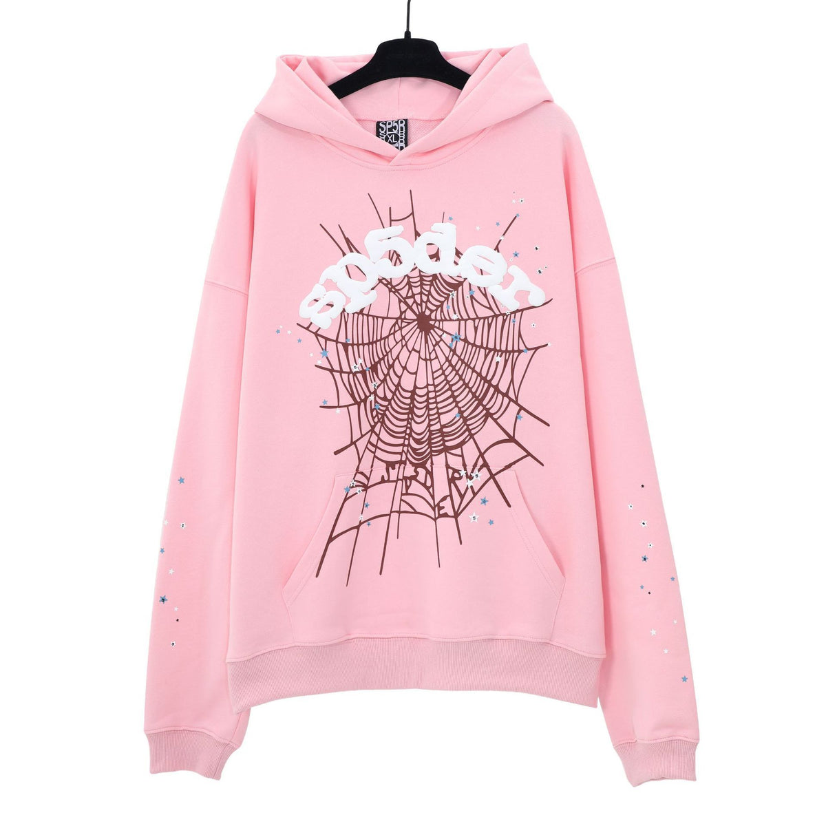 Sp5der Foam Print Spider Web Hoodie Sweatshirt Jogger Pants Set