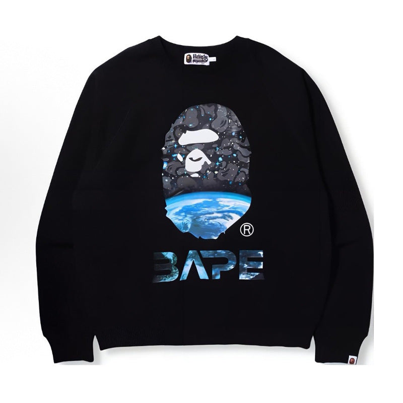 Bape Camo Ape Head Graphic Washed Oversized Crewneck Streetwear